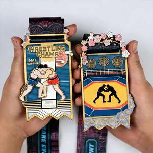 Anpassbare Goldmedaille Marathon Sportveranstaltung Leichtathletik-Wettbewerb Gedenkmedaille für Spaziergänge - 3D UV-Bedruckter Metallguss - Product Image 1