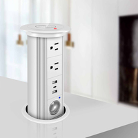 Zócalo de elevación emergente con USB tipo A + C y carga inalámbrica superior para salida de encimera de cocina Zócalo de elevación eléctrica IP44