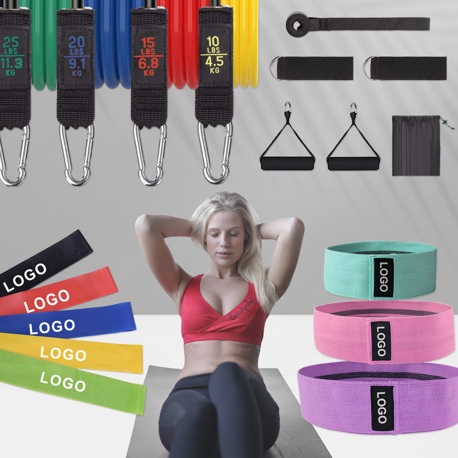 Дропшиппинг 11 шт./компл. оборудование для фитнеса трубки для пилатеса, эластичные ленты для тренировок в тренажерном зале