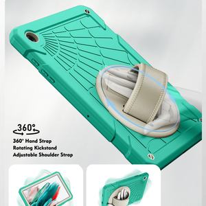 Étui de protection hybride robuste arc-en-ciel pour tablette Samsung Galaxy Tab A9 Plus avec support rotatif à 360° et dragonne antichoc - Product Image 3