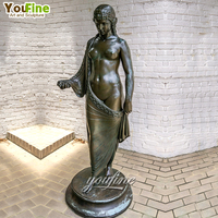 Moderna Estatua de Bronce de Tamaño Real de Mujer Desnuda para Exteriores