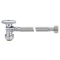 KLOE 911831 Raccord de robinet d'arrêt moderne 1/2"FIP X 1/2"PEX avec tuyau flexible métallique tressé SUS304, certifié CUPC NSF, sans plomb, garantie 5 ans