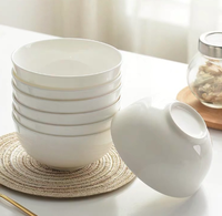 Vente en gros Bol à riz en céramique personnalisé Procelian blanc 5-9 pouces