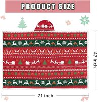 Couvertures portables - Couverture en flanelle rouge et sherpa, douce et chaude, décoration de Noël, cadeaux pour les fêtes et le Nouvel An (47 x 71 pouces)