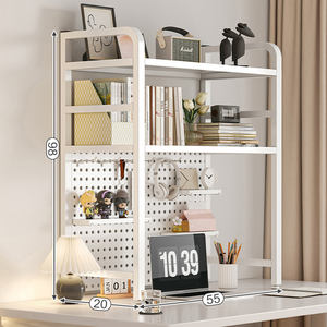 Tamaño personalizable, estructura en H moderna, hierro y madera, estantes de almacenamiento de escritorio para estudiantes, estantería, estante de placa de cavidad - Product Image 4