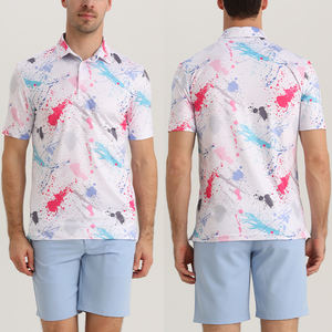 Maillot de spandex en polyester imprimé avec motif de logo personnalisé, séchage rapide, golf ajusté UPF 50 pour T-shirts polo - Product Image 5