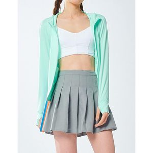 เสื้อฮู้ดกันแดดสำหรับผู้หญิง FOXA UPF 50+ แบบซิปเต็มตัว สีพื้น น้ำหนักเบา แขนยาว ทรงปกติ เหมาะสำหรับกิจกรรมกลางแจ้ง - Product Image 4