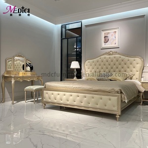 Двуспальная кровать MEDICI в современном французском стиле, 1,5 м/1,8 м, роскошная, из дерева и кожи, с экологичным дизайном, прочная конструкция, гарантия 3 года - Product Image 2