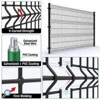 Oferta Especial: Malla de Alambre Soldada Curvada en V, Recubierta de PVC Galvanizado, para Cercas de Seguridad 3D en Jardines y Granjas
