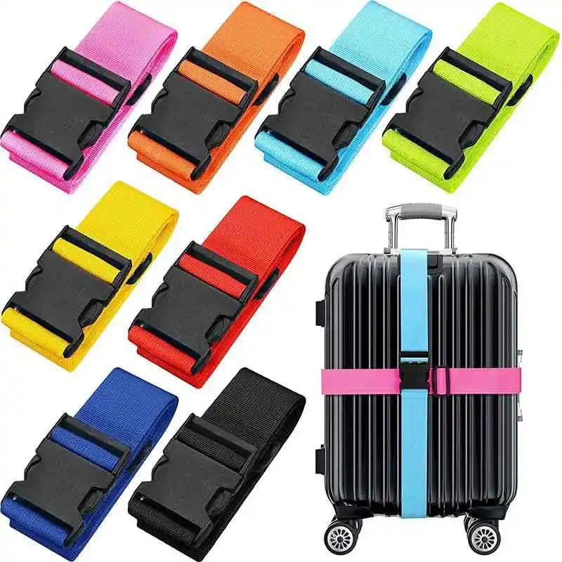 Correas de equipaje multicolores Cinturones de maleta Correas de embalaje ajustables anchas Accesorios de viaje Cordones