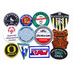 3D Clothing Gold Applique Art Product Camp School Uniform Name Fabric Patch <b>Sew</b> Woven Emblem Badge - Product Image 6