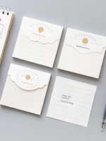 Blocs-notes adhésifs OEM simples, réutilisables, lignes horizontales, grilles, options vierges, impression UV, forme personnalisée, blocs-notes mémo