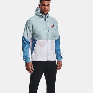 Chaqueta de lluvia cortavientos con diseño de logotipo personalizado para hombre, chaqueta impermeable de nailon Softshell tejida para deportes al aire libre, chaqueta para correr para hombre - Product Image 3