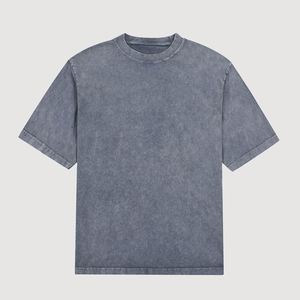 Design Custom Streetwear Oversized 250GSM T Shirt Cotton with Acid Wash <b>Drop</b> Shoulder Retro Casual Style T-Shirt - Product Image 2