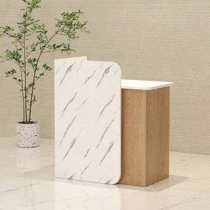 Petit comptoir de caisse commercial pour salon de coiffure - Design moderne et épuré avec table de bar style influenceur pour boutique de vêtements - Product Image 3