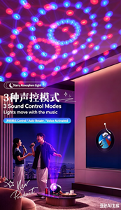 Lámpara de ambiente para fiestas de Navidad, Halloween y cumpleaños, con bola mágica multicolor, música y ritmo, para crear ambiente en el escenario. - Product Image 6