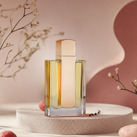 Flacon de parfum carré de luxe en verre, notes musicales, flacon pulvérisateur doré, emballage cosmétique transparent vide avec pompe