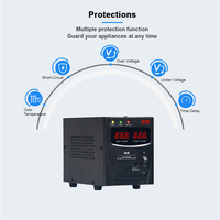 Relais Typ 1KVA monophasé 1000VA stabilisateur de tension AC 220V Avr régulateur de tension statique électrique automatique avec écran LCD