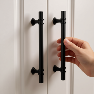 Poignée de porte de placard en T, poignée de tiroir traditionnelle en métal, quincaillerie de meubles noire - Product Image 2