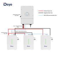 Batterie murale Deye 10,24 kWh LiFePO4 avec BMS Deye, 6000 cycles, longue durée de vie, écologique et sûre pour une utilisation résidentielle