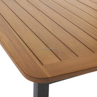 Ensemble de salle à manger de luxe avec chaises tressées et table en aluminium pour 6 personnes