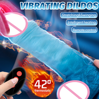 Vibromasseur réaliste télécommandé en silicone pour femmes, godemiché vibrant noir avec ventouse puissante