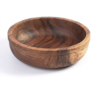 Bol en bois fait main au design minimaliste, en bois brut, pour servir les aliments, cadeau décoratif, bols fantaisie - Product Image 1