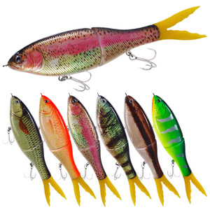 Nouvelle Ligne <span class=keywords><strong>de</strong></span> Pêche Artificielle Multi-Sections en Forme <span class=keywords><strong>de</strong></span> S, à Coulée Lente, 17cm, pour Poissons, avec Queue en Fil Plastique, 2 Sections, pour Bass - Product Image 5