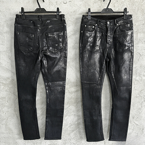 <span class=keywords><strong>Jeans</strong></span> da <span class=keywords><strong>uomo</strong></span> in denim cerato nero, stile streetwear, modello <span class=keywords><strong>skinny</strong></span>, di design, di <span class=keywords><strong>alta</strong></span> moda. - Product Image 1