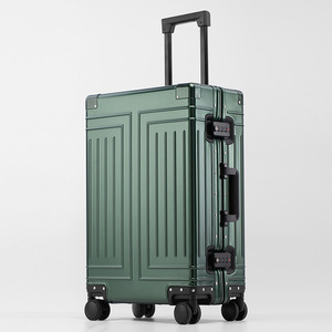 All Aluminum Magnesium Alloy <b>Trolley</b> Case 24 Inch Password Lock Business Travel Luggage 4 Wheels Solid Color Metal <b>Suitcase</b> - Product Image 2