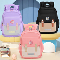Mochila Escolar de Nailon con Cremallera y Diseño de Dibujos Animados, con Cinturón de Amortiguación de Aire, Asa Suave, Gran Capacidad, Ligera, para Niños y Niñas