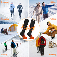 Chaussettes chauffantes Alpine avec batterie rechargeable 2200 mAh, chaussettes thermiques en graphène pour le ski de randonnée hivernal, vente en gros personnalisée
