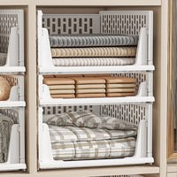 Divisores de Armario de Plástico Plegables, Diseño Plegable, Organizadores de Ropa para Dormitorio, Habitación Individual, Armario, Juego de Cuatro Piezas
