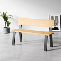 Pieds de banc trapézoïdaux noirs robustes, modernes, en fonte et acier, pour meubles industriels DIY, cadres métalliques pour bancs
