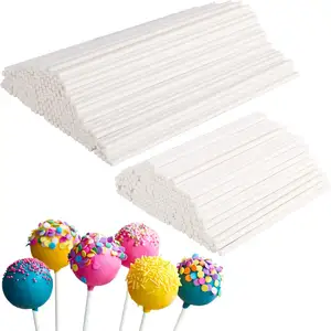 Palo de Piruleta de papel blanco de grado alimenticio respetuoso con el medio ambiente de 3, 4 y 6 pulgadas para pastel Pop Marshmallow, fiestas, aniversarios