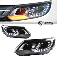 2PCS Phares de voiture pour VW Tiguan 2013-2016, lentille de projecteur de phare, signal Caravelle DRL, accessoires automobiles