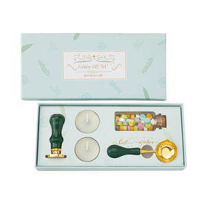 Wedding Parties Invitations <b>Presents</b> Wooden Handle Wax Seal Stamp Spoon Fire Lacquer Seal Kit with Gift <b>Box</b> for Decoration - Product Image 3