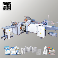 Machine industrielle automatique de pliage de papier haute efficacité, compatible multi-plis, avec couteau à boucle pour pliage croisé intégré