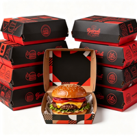 Boîte à hamburger personnalisée 2026 en kraft blanc avec logo – Ajoutez votre adresse