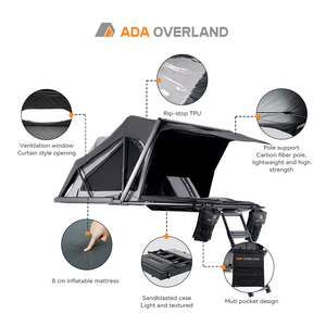 Ada OVERLAND เต็นท์อัตโนมัติ ABS Hardshell บนชั้นดาดฟ้าเต็นท์รถครอบครัวเต็นท์รถตั้งแคมป์กันน้ำสำหรับอุปกรณ์กลางแจ้ง - Product Image 4