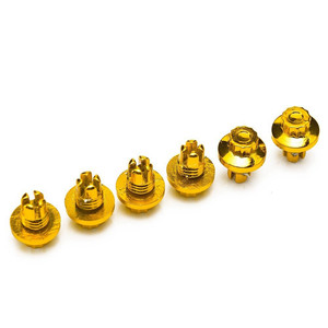 Tuercas de plástico doradas de cabeza plana para ruedas de coche, tornillos para reacondicionamiento y mejora de neumáticos, uso general, número de pieza LN007 - Product Image 1