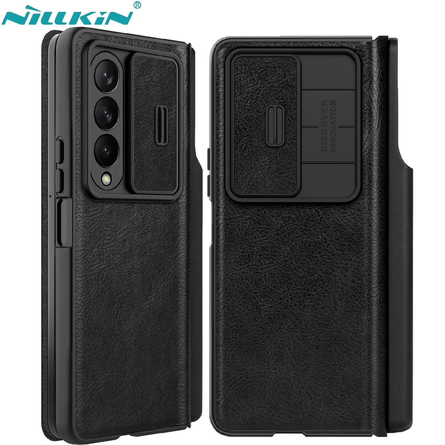 NILLKIN Qin Flip Leather Case For Samsung Galaxy Z Fold 4 5G Kickstand With S Pen Pocket For Z Fold 4 Slide Camera Back Cover