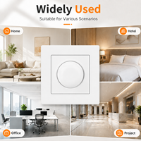 Variateur rotatif mural blanc à bouton pour le contrôle de la luminosité des lampes encastrées intérieures