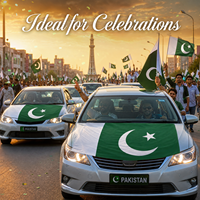 Housse de capot de voiture personnalisée avec drapeau du Pakistan, 100% polyester, pour les équipes sportives, les manifestations de cheerleading, les rencontres automobiles, l'affichage en extérieur