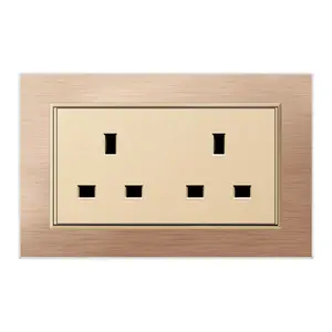 Hot Selling Home System Universal Wall Switch Double 3 Pin with 2USB Universal Swithed Socket