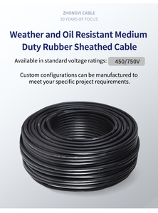 Cable Flexible de Neopreno y Cobre de Bajo Voltaje YZW/<span class=keywords><strong>WCW</strong></span> H05RN-F 450/750V 1.5-240mm² con Revestimiento de Goma Resistente para Uso Agrícola e Industrial - Product Image 5