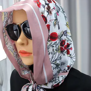 फैशन वसंत गर्मियों लपेटें महिलाओं के फूल शाल मुद्रित कश्मीरी टवील दुपट्टा टाई डाई शिफॉन हिजाब