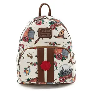 2024 New FJ Book Bag Hogwarts School Bag Printed Travel Mini PU Leather Backpack schoolbag