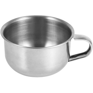 Nouveau gros en acier inoxydable Vintage tasse de rasage avec poignée Vegan blaireau ensemble rasage humide mousse tasse pour crème savon bol - Product Image 1