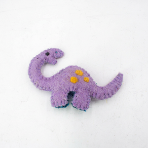 Adorno de dinosaurio de fieltro morado cosido a mano para niños, decoración colgante para árbol, set de regalo al por mayor - Product Image 2